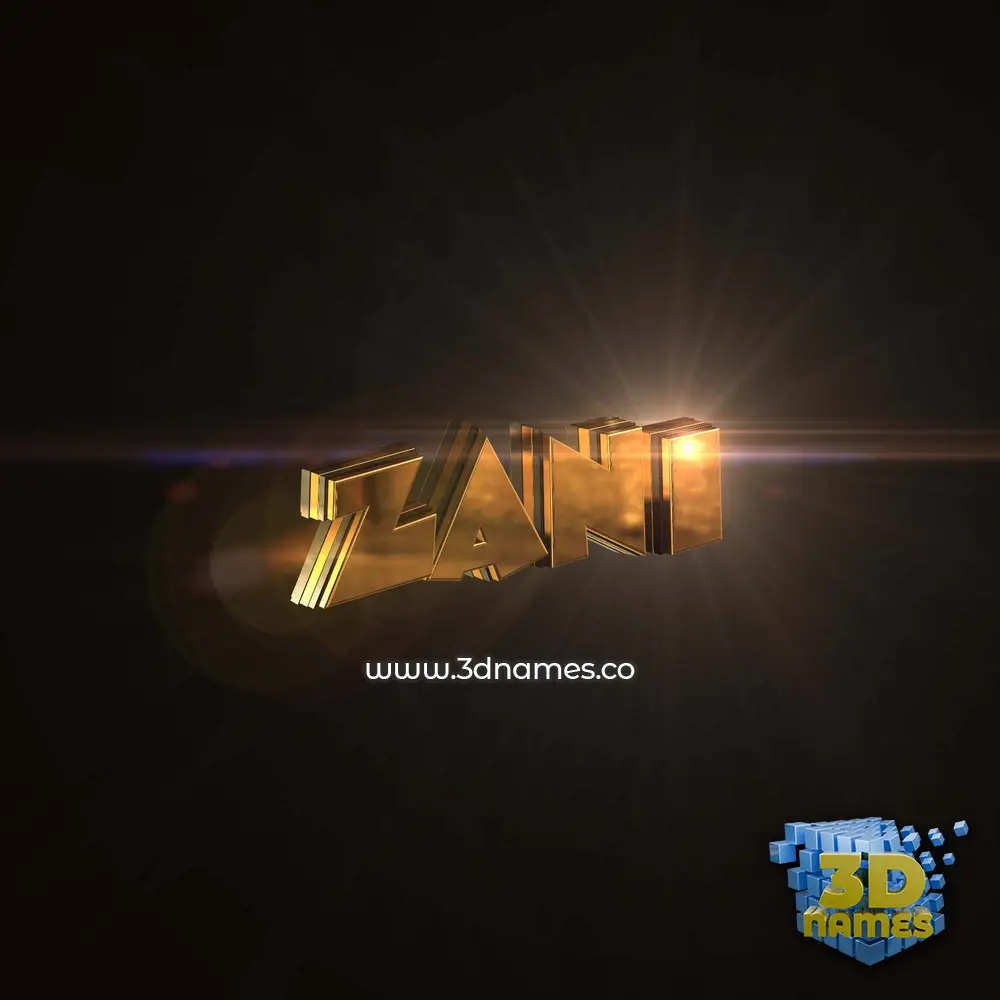 zani in Golden Sparkle style - 3D name wallpaper
