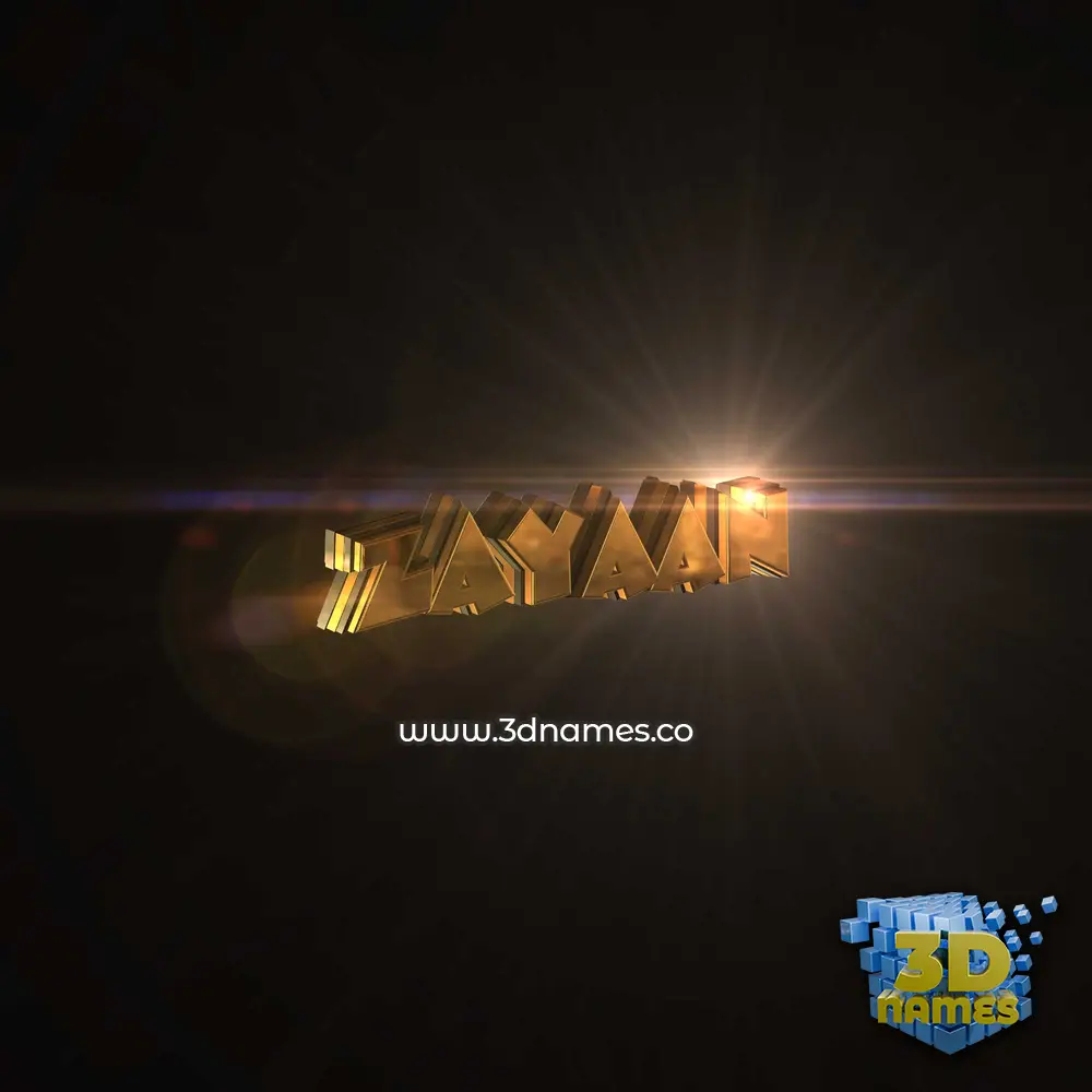 zayaan in Golden Sparkle style - 3D name wallpaper