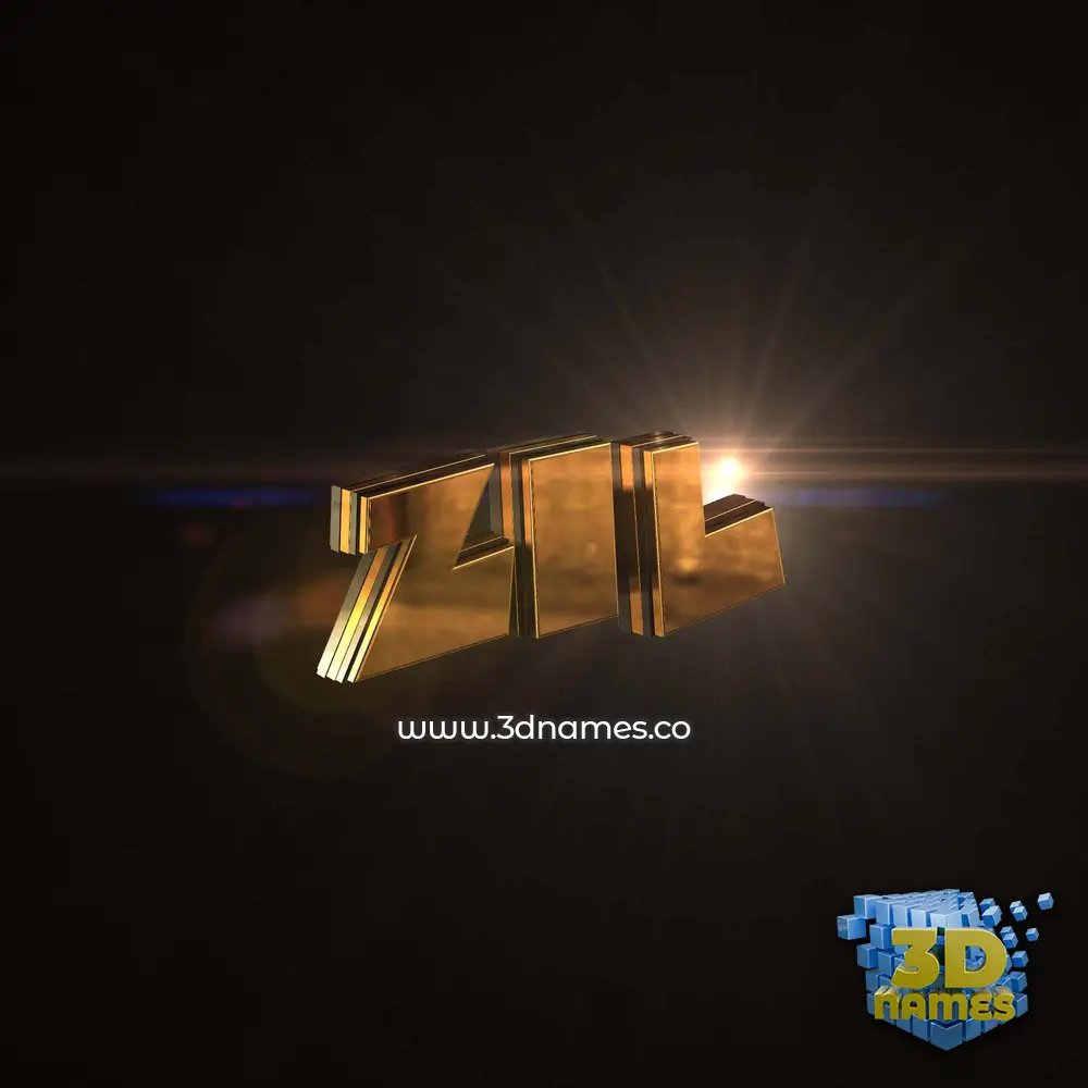 zil in Golden Sparkle style - 3D name wallpaper