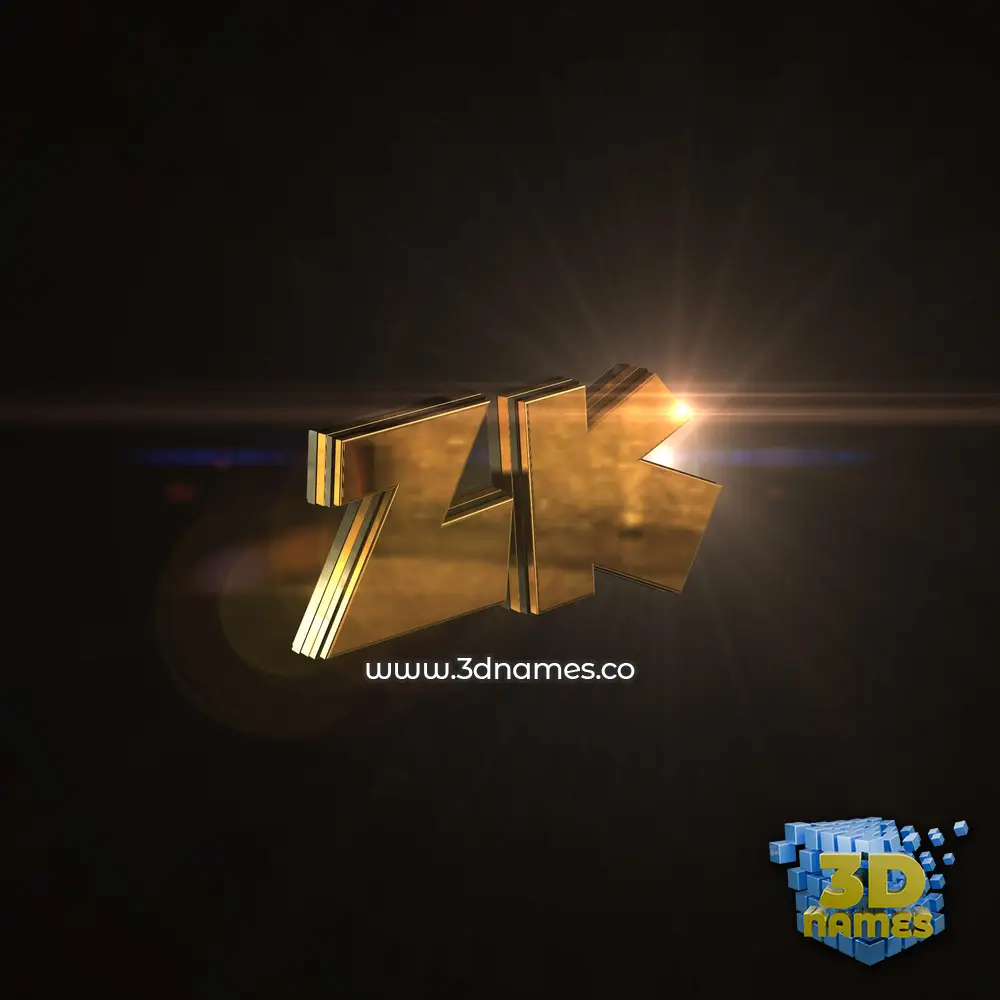 zk in Golden Sparkle style - 3D name wallpaper