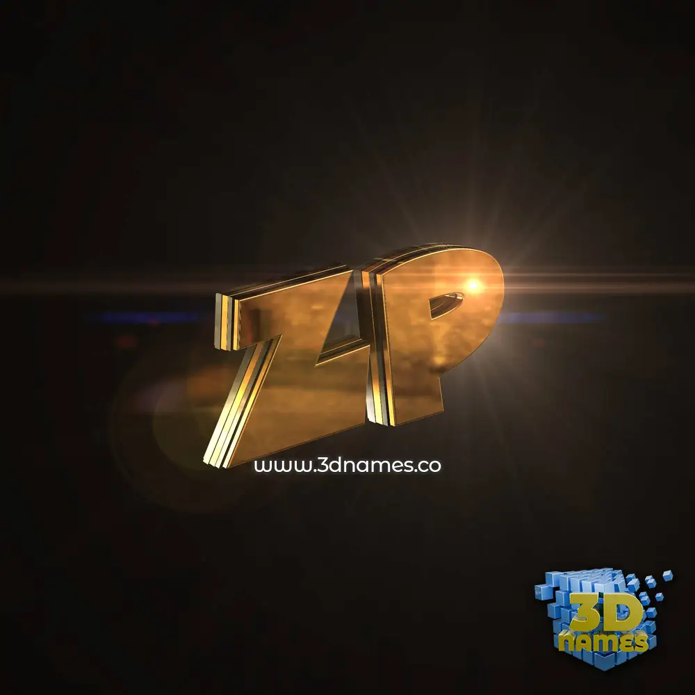 zp in Golden Sparkle style - 3D name wallpaper