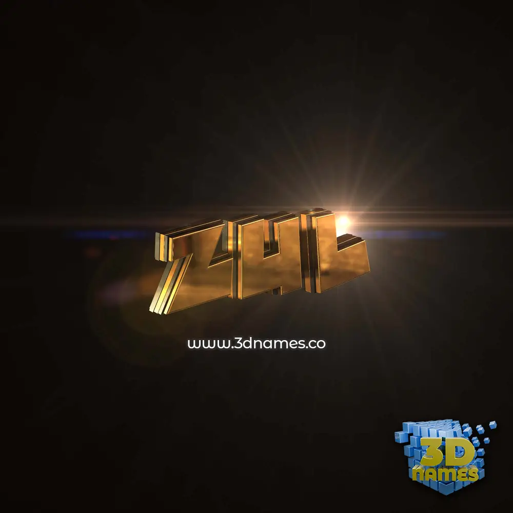 zul in Golden Sparkle style - 3D name wallpaper