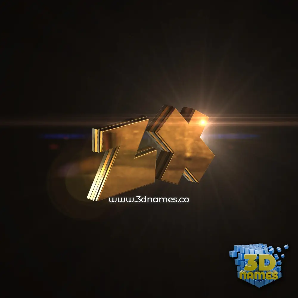 zx in Golden Sparkle style - 3D name wallpaper