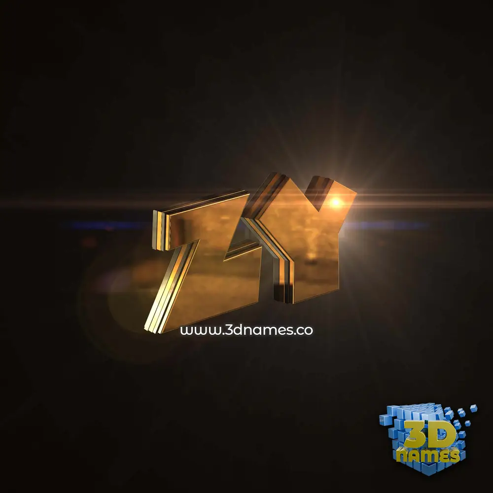 zy in Golden Sparkle style - 3D name wallpaper