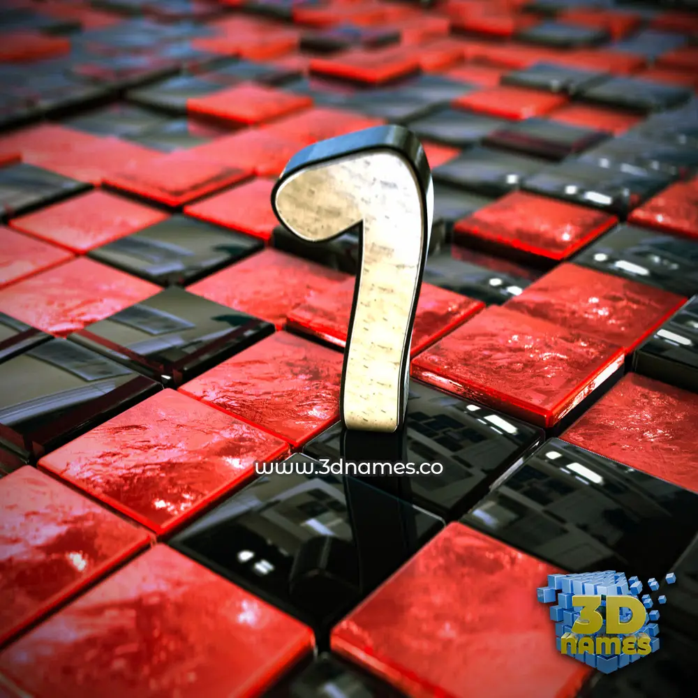 1 in Red Checkered style - 3D name wallpaper