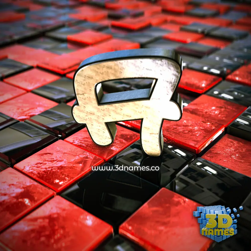 a in Red Checkered style - 3D name wallpaper
