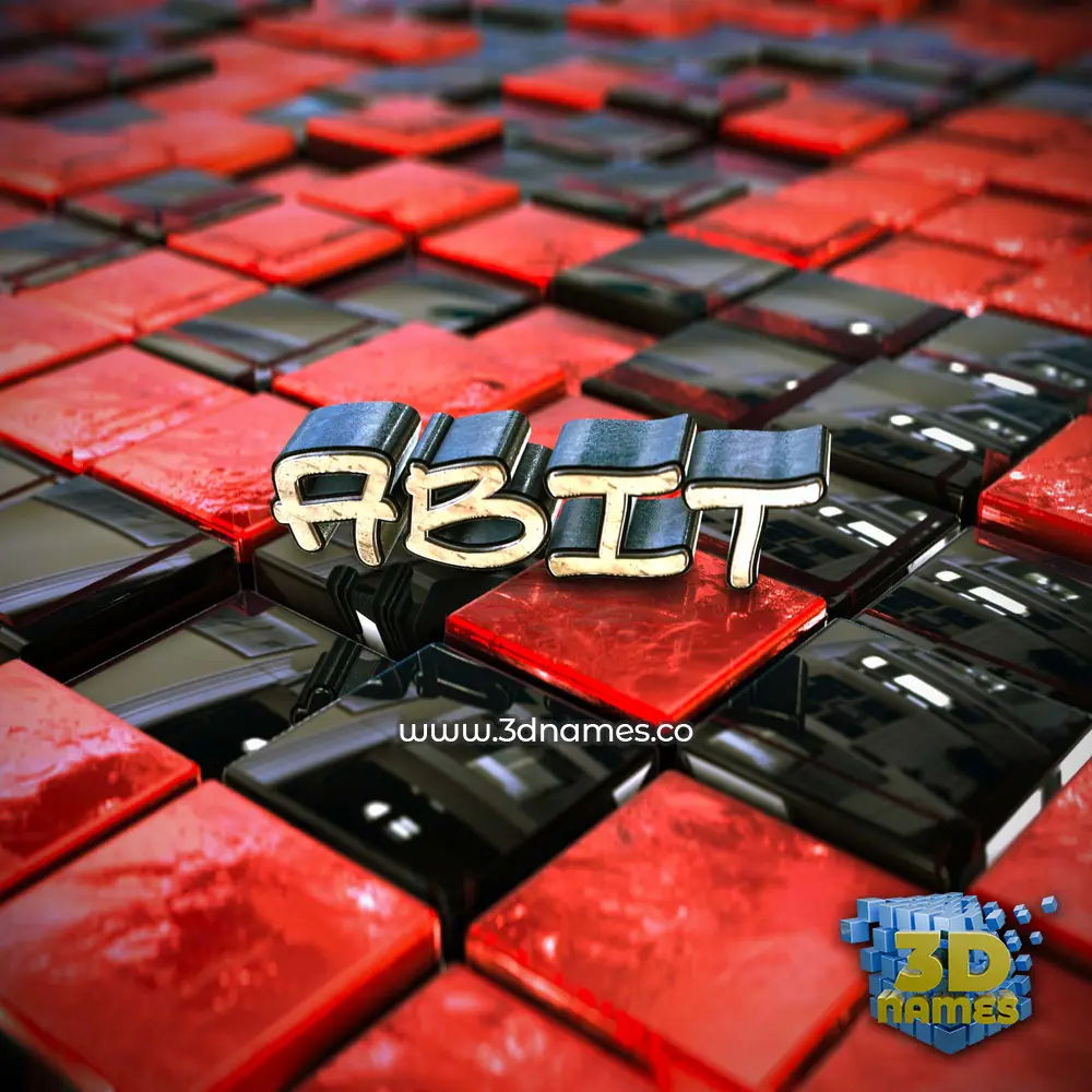 abit in Red Checkered style - 3D name wallpaper