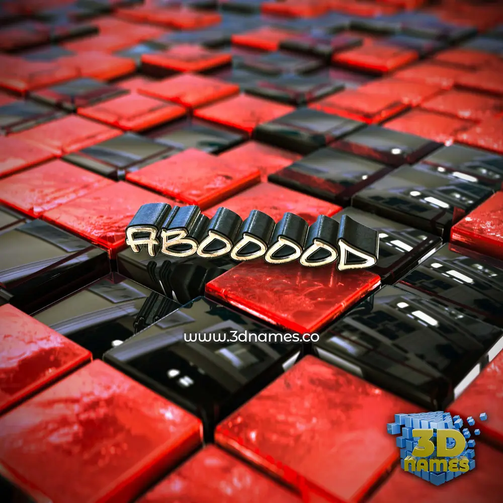 abooood in Red Checkered style - 3D name wallpaper