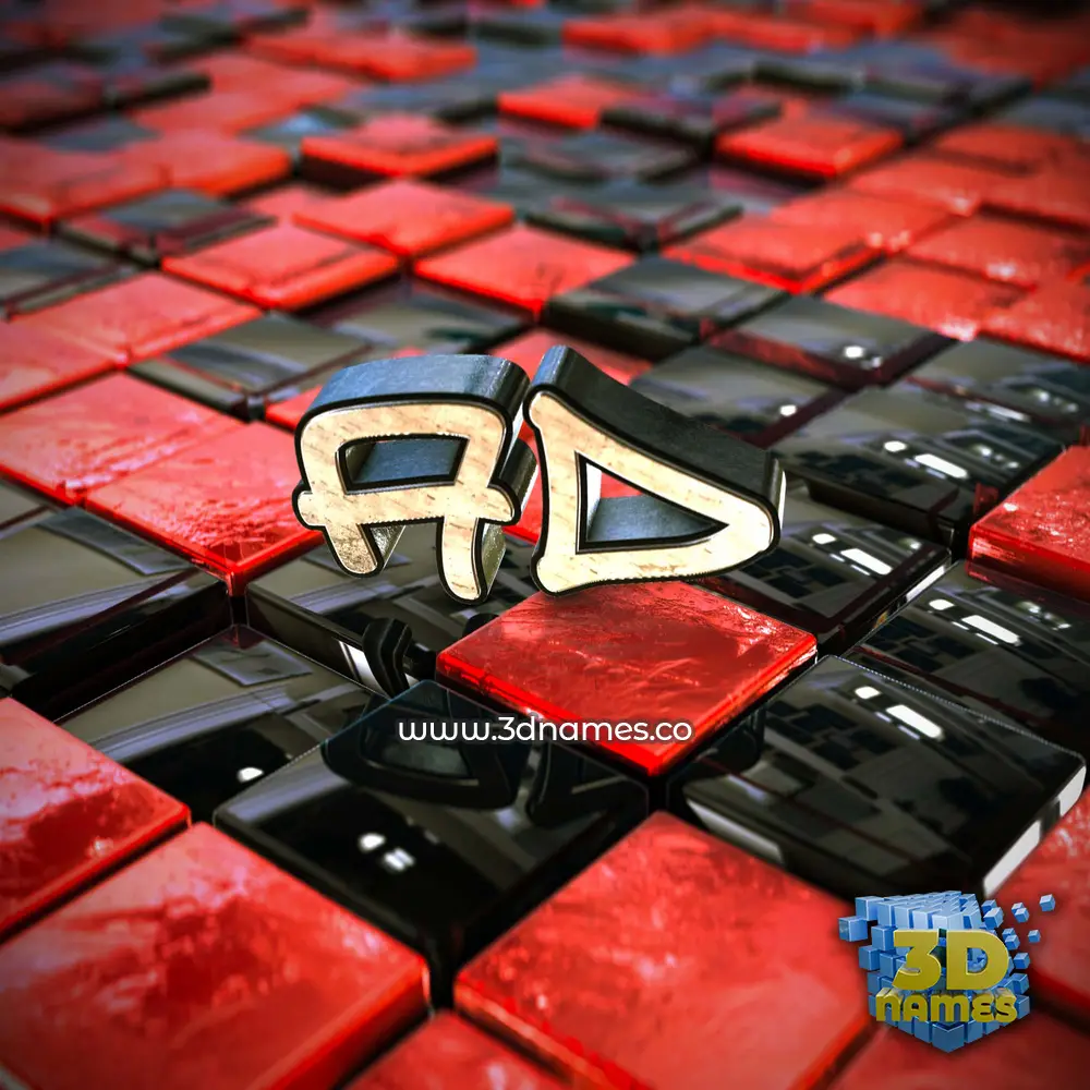 ad in Red Checkered style - 3D name wallpaper