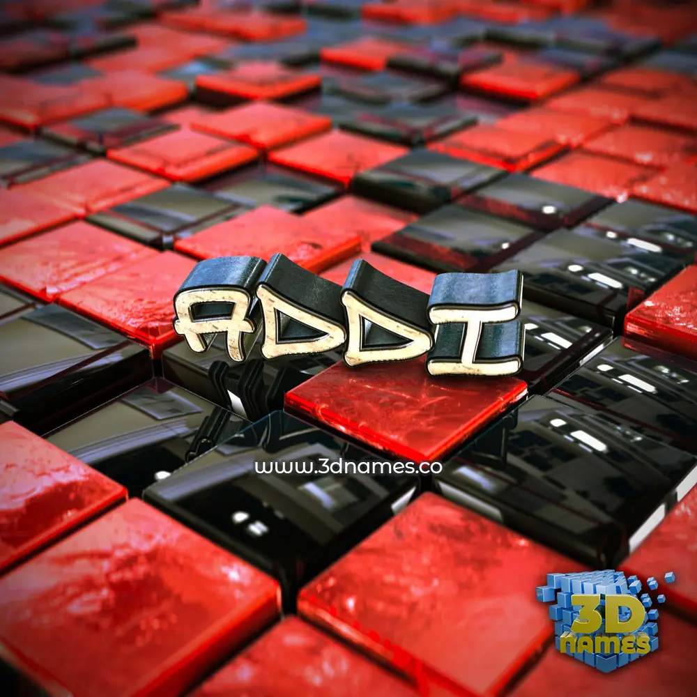 addi in Red Checkered style - 3D name wallpaper