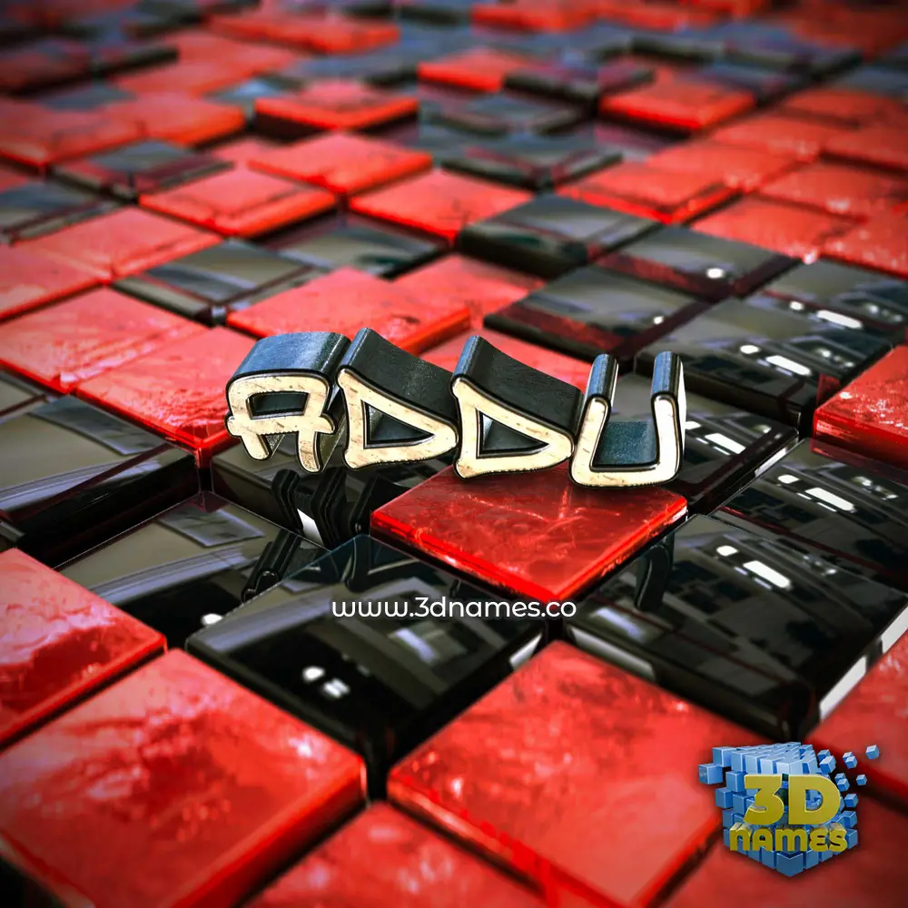 addu in Red Checkered style - 3D name wallpaper