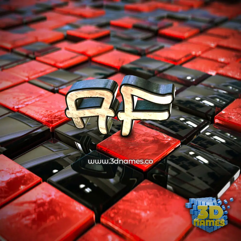 af in Red Checkered style - 3D name wallpaper