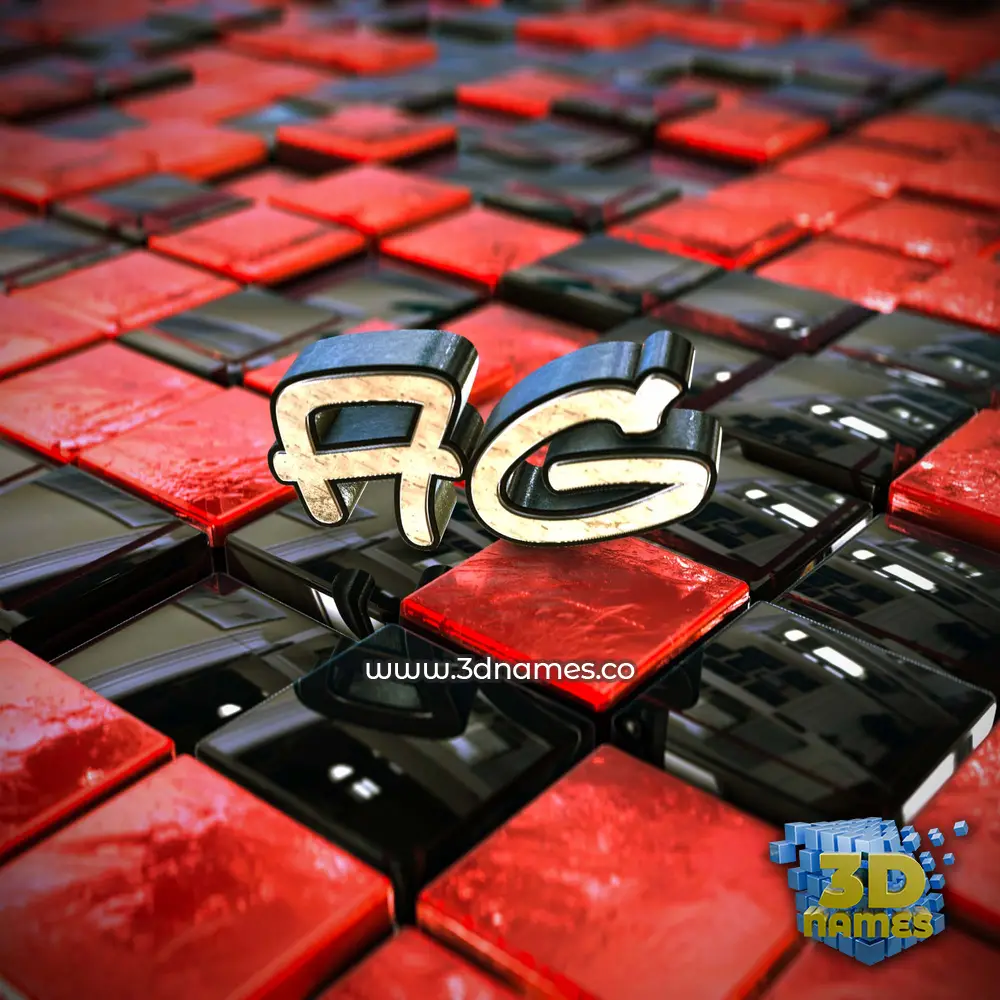 ag in Red Checkered style - 3D name wallpaper