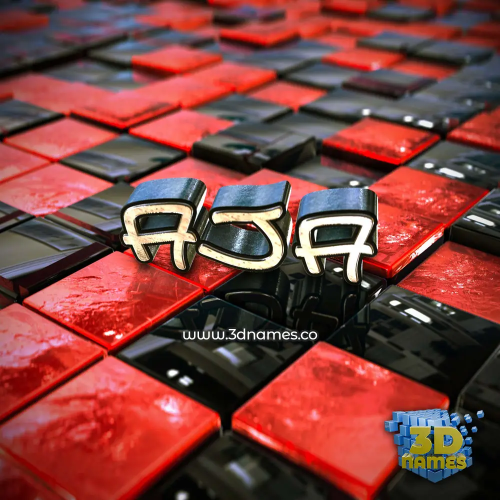 aja in Red Checkered style - 3D name wallpaper