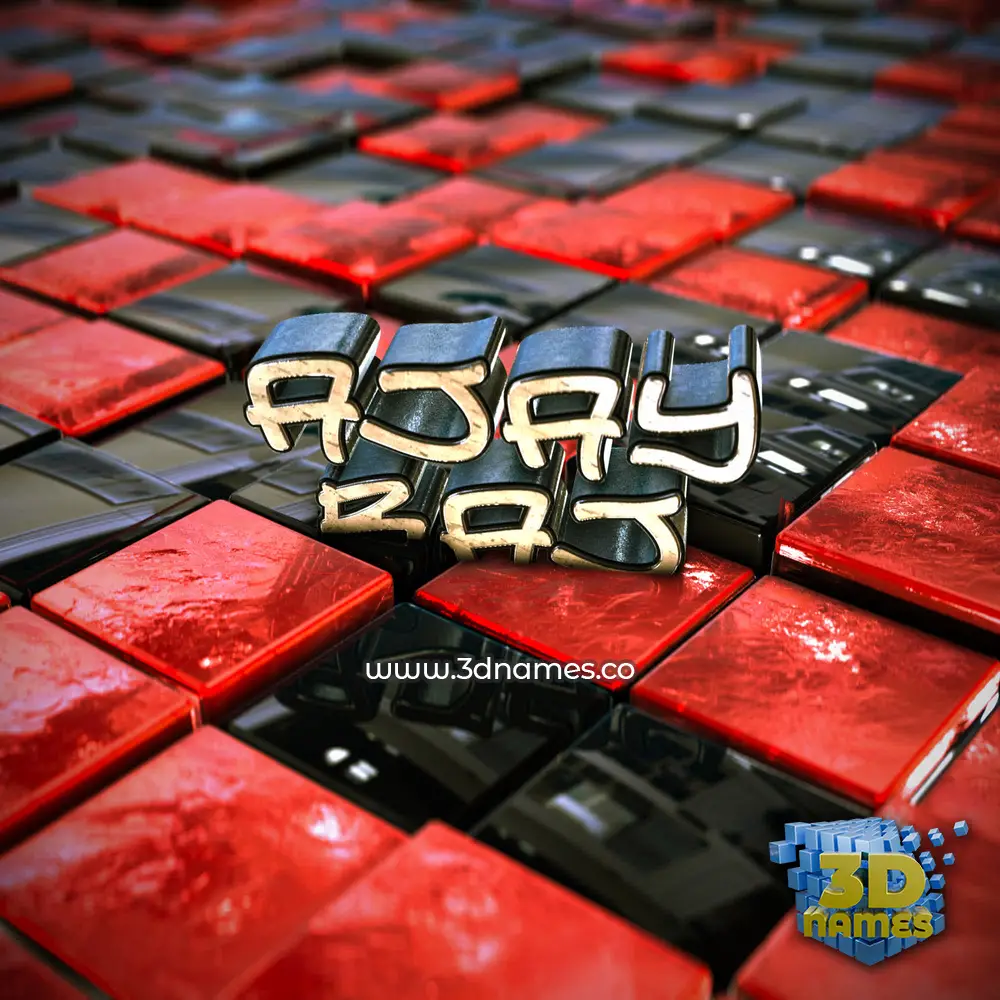 ajay raj in Red Checkered style - 3D name wallpaper