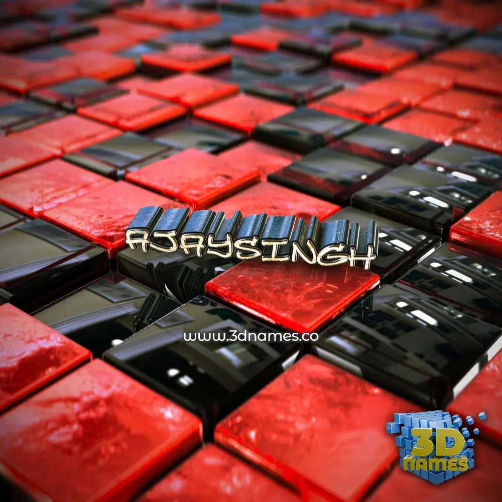 ajaysingh in Red Checkered style - 3D name wallpaper