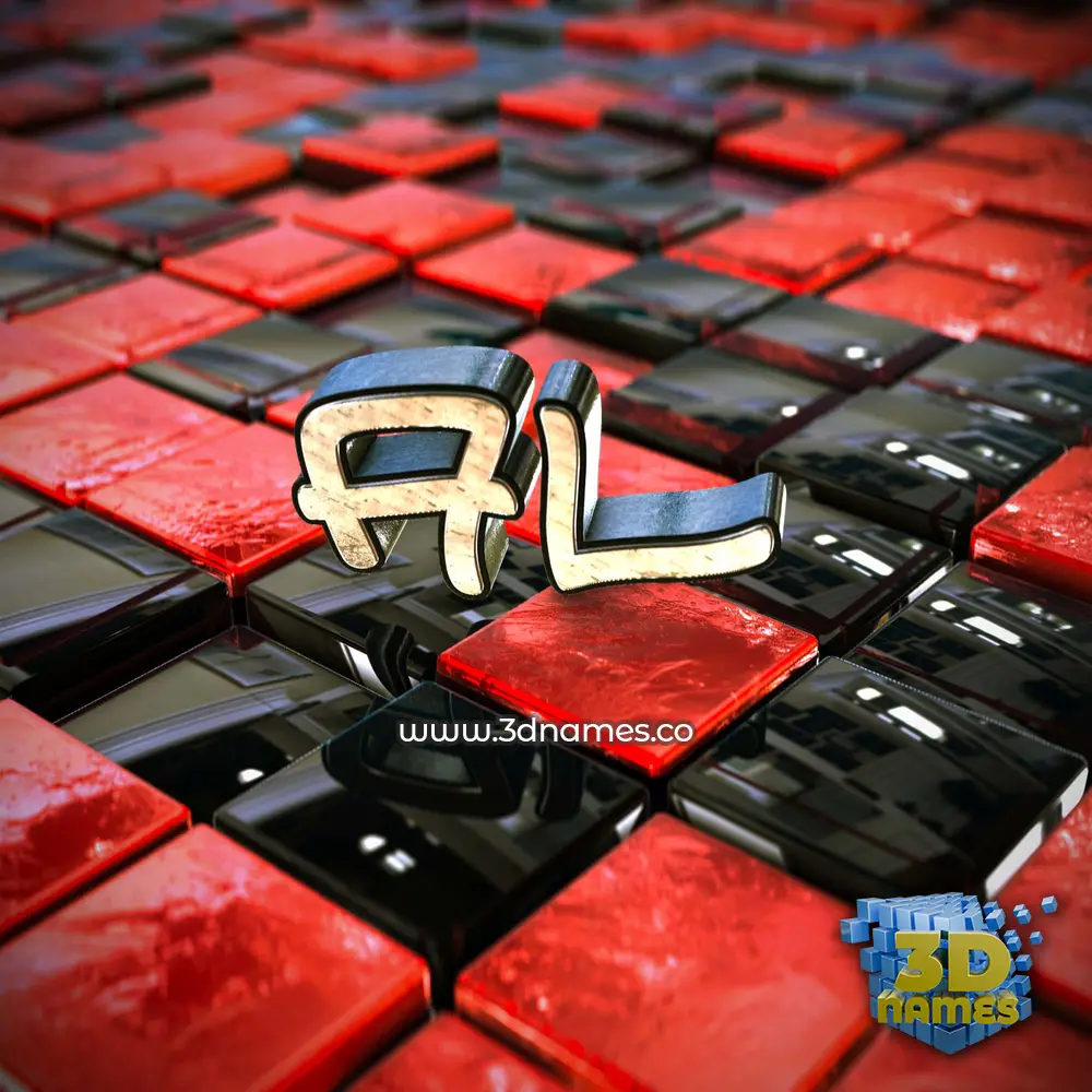 al in Red Checkered style - 3D name wallpaper