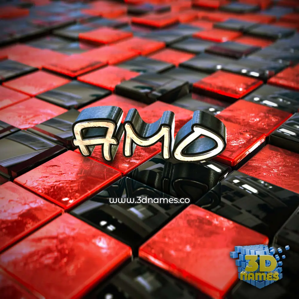 amo in Red Checkered style - 3D name wallpaper