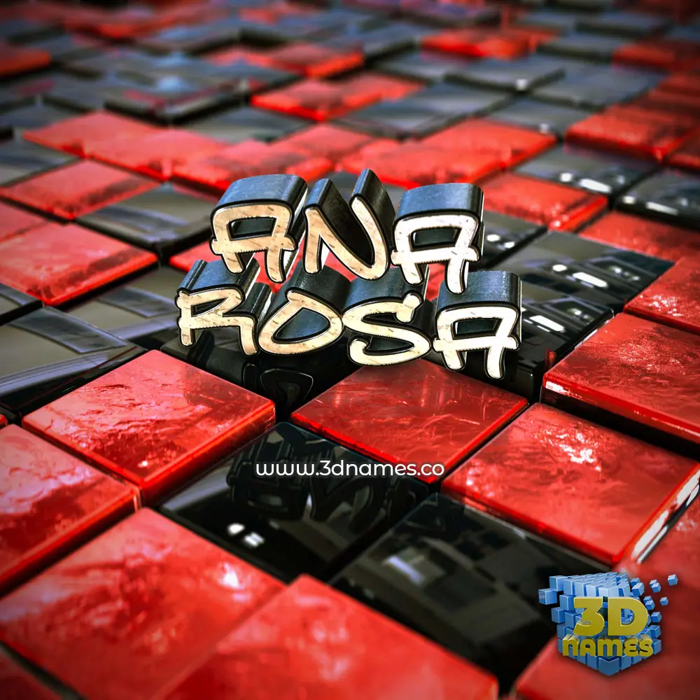 ana rosa in Red Checkered style - 3D name wallpaper