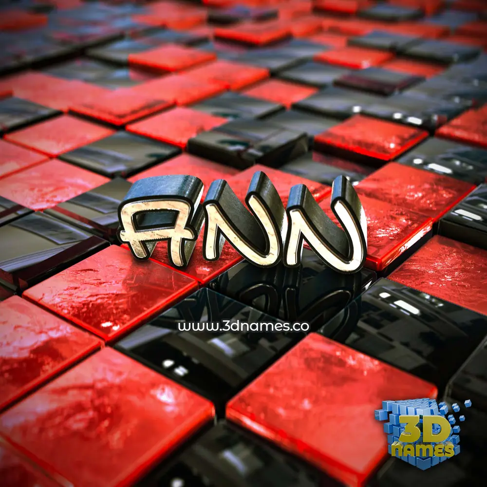 ann in Red Checkered style - 3D name wallpaper