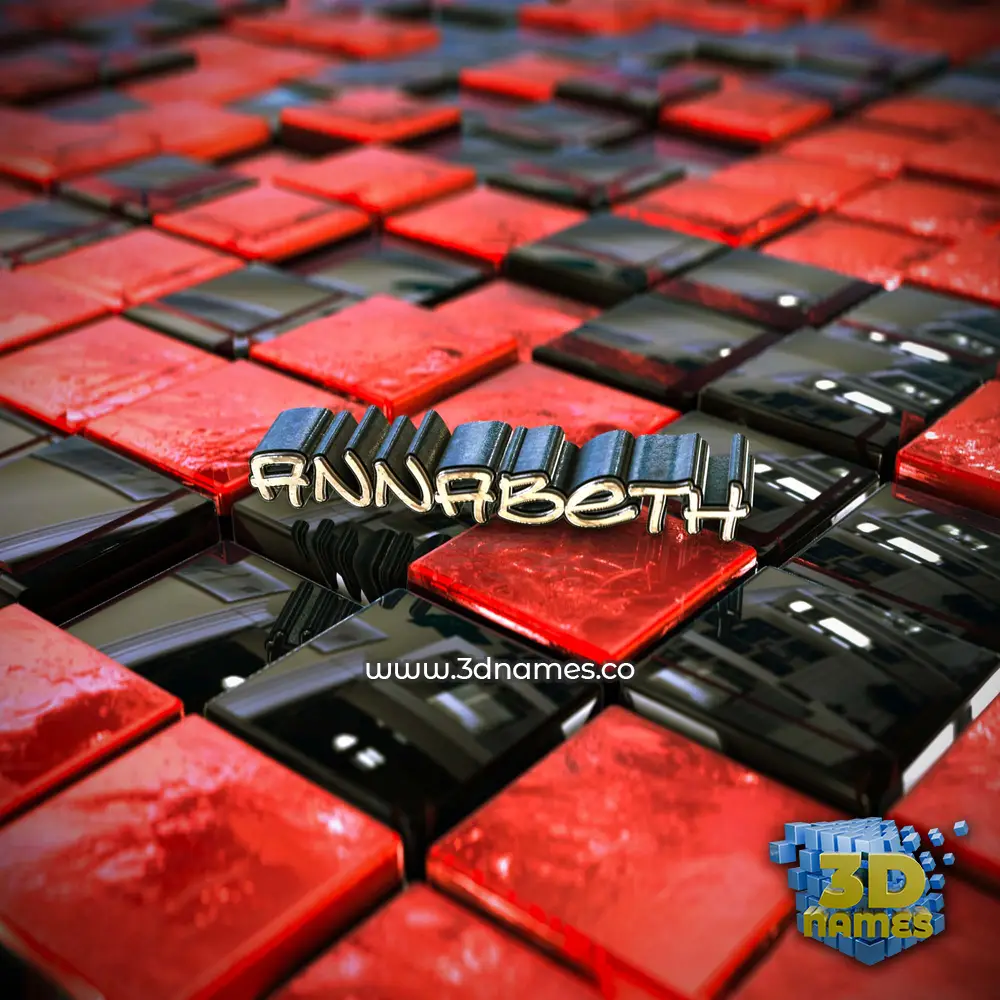 annabeth in Red Checkered style - 3D name wallpaper