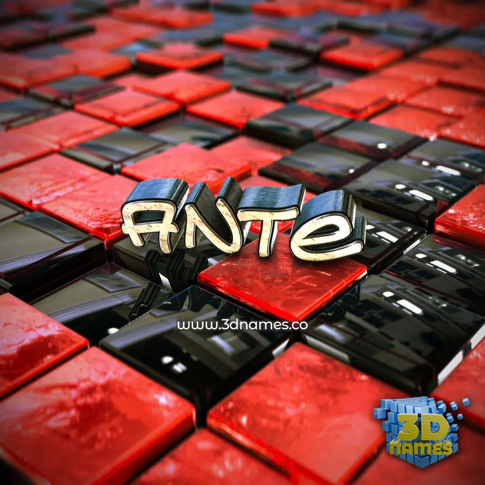 ante in Red Checkered style - 3D name wallpaper