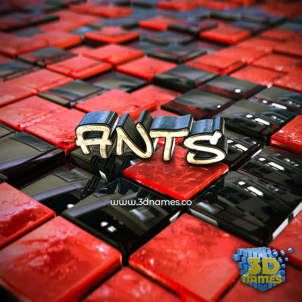 ants in Red Checkered style - 3D name wallpaper