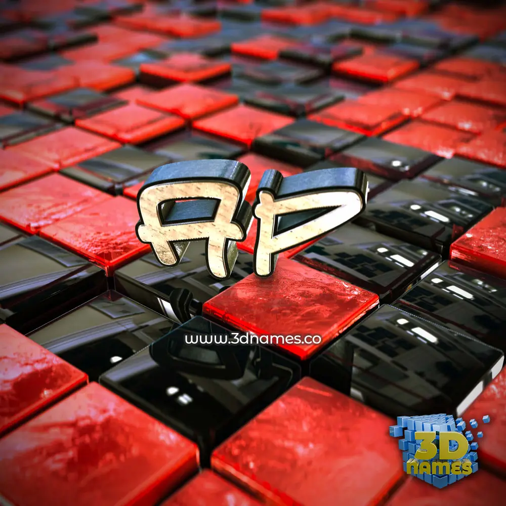 ap in Red Checkered style - 3D name wallpaper