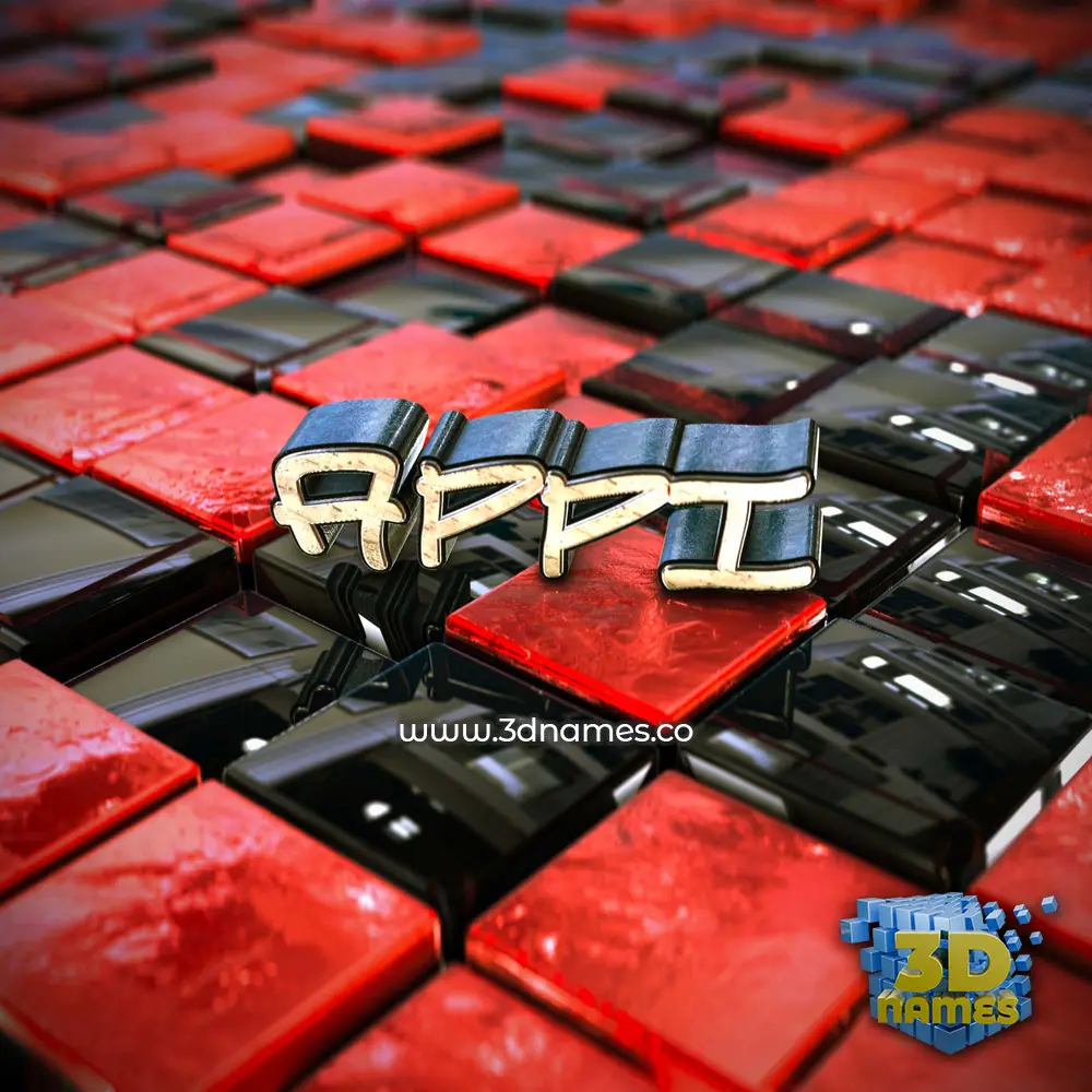appi in Red Checkered style - 3D name wallpaper