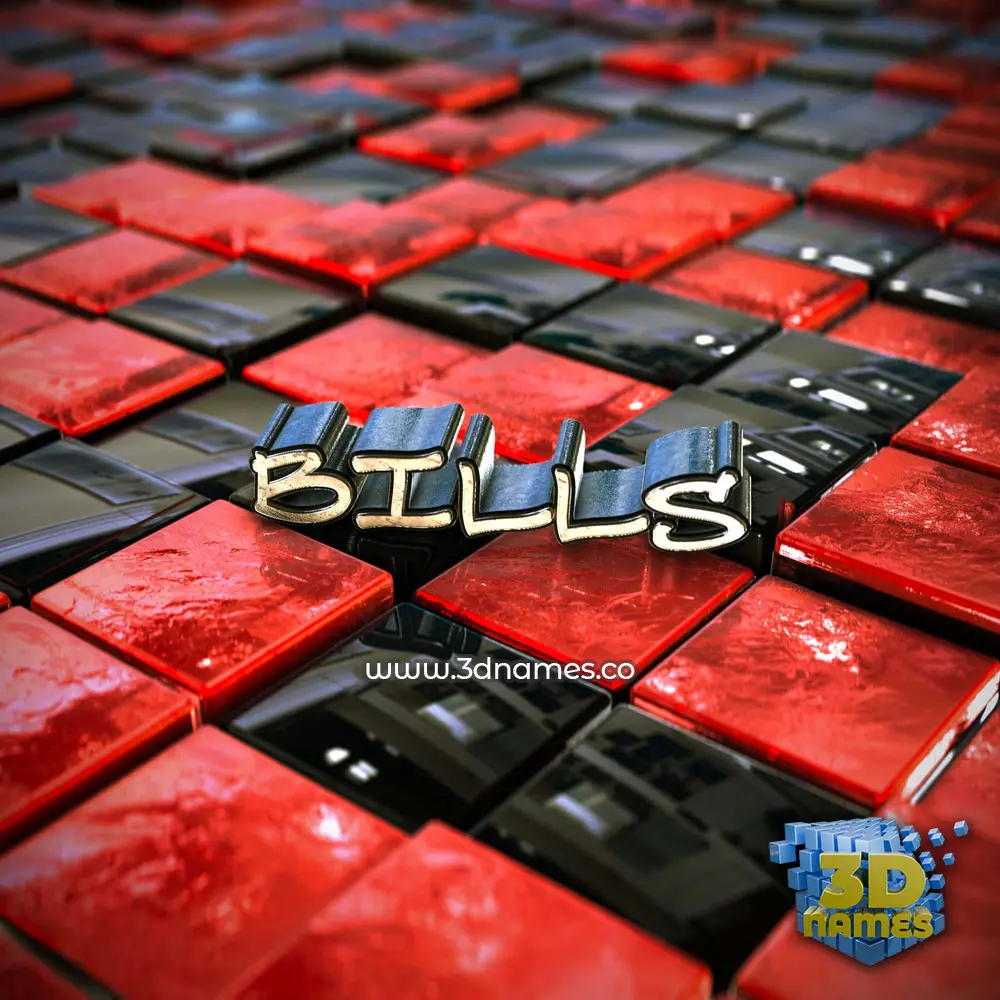 bills in Red Checkered style - 3D name wallpaper