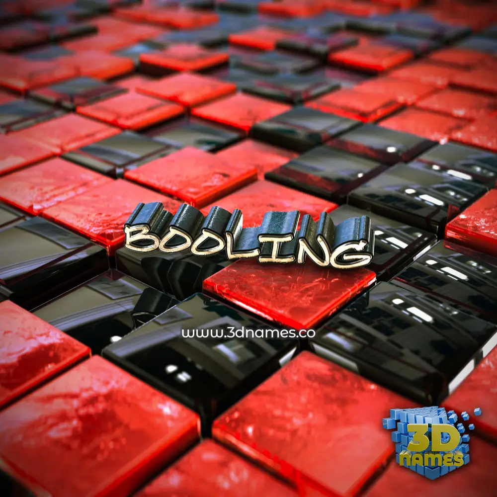 booling in Red Checkered style - 3D name wallpaper