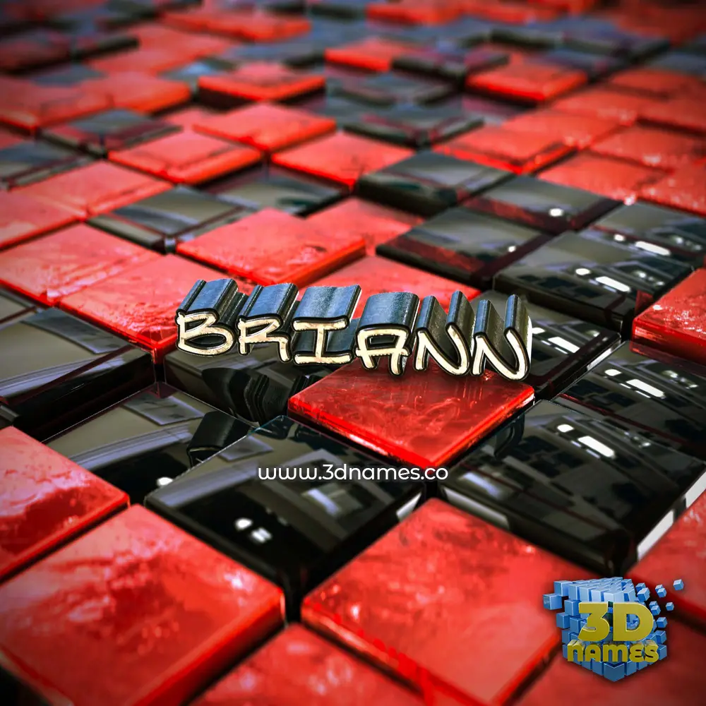 briann in Red Checkered style - 3D name wallpaper