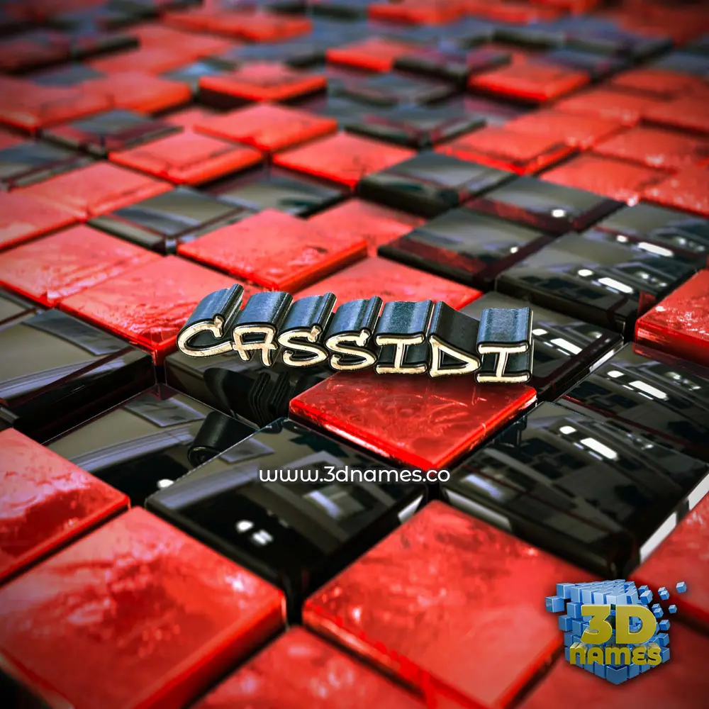cassidi in Red Checkered style - 3D name wallpaper
