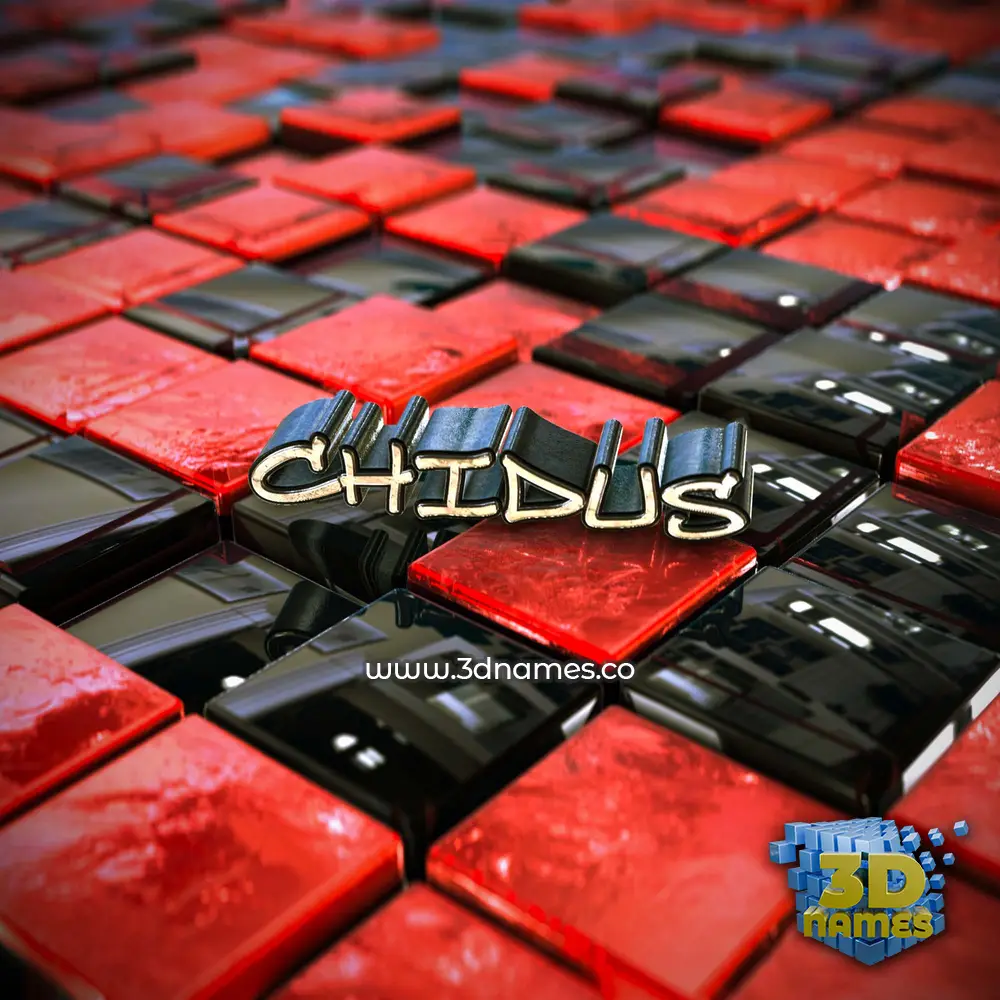 chidus in Red Checkered style - 3D name wallpaper
