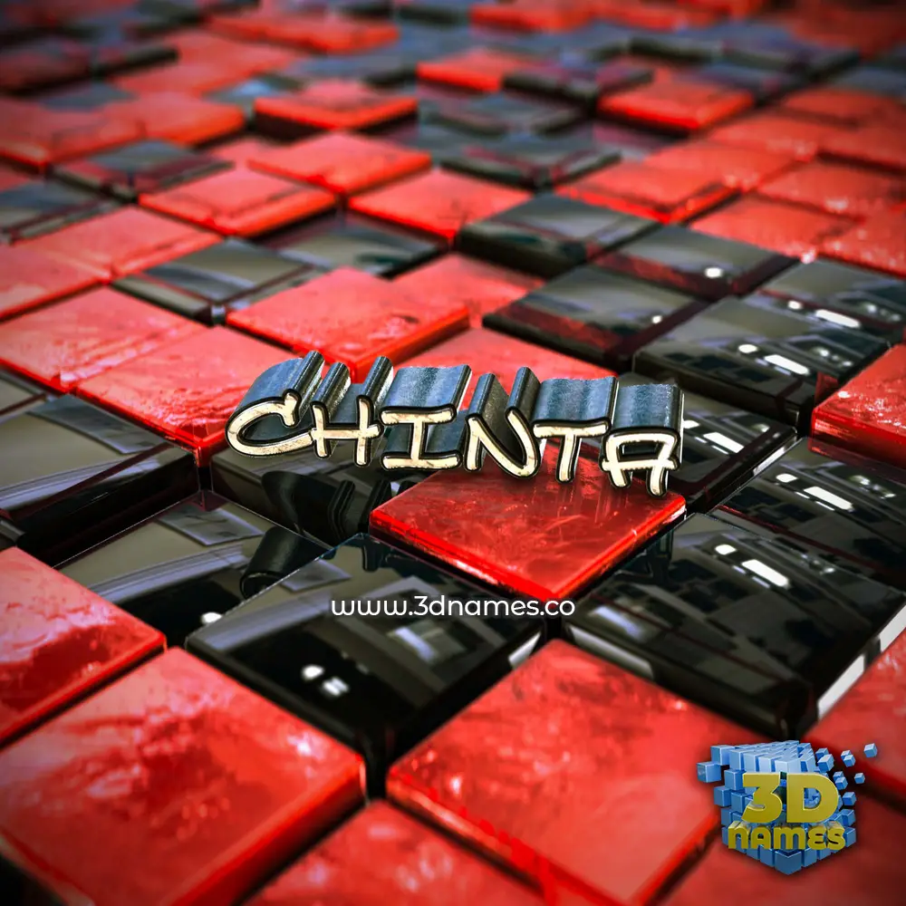 chinta in Red Checkered style - 3D name wallpaper
