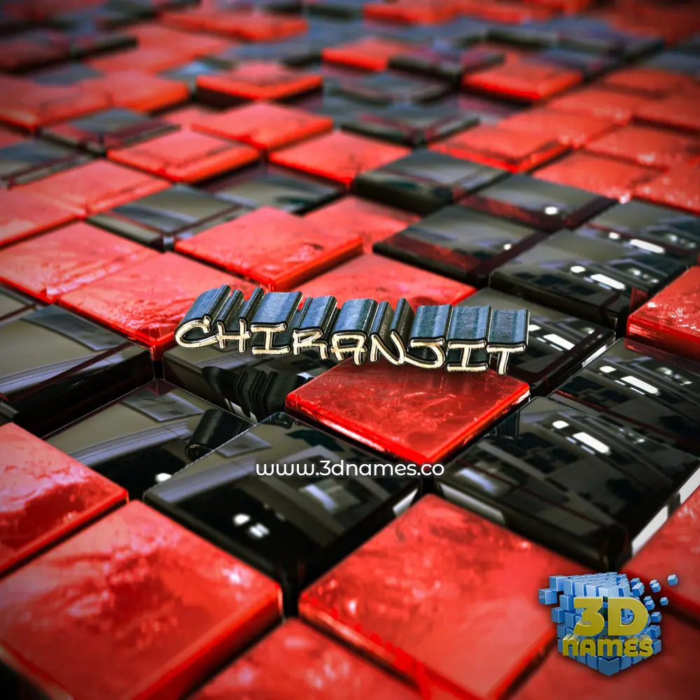 chiranjit in Red Checkered style - 3D name wallpaper