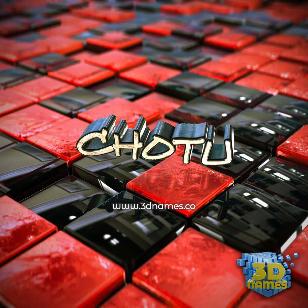 chotu in Red Checkered style - 3D name wallpaper