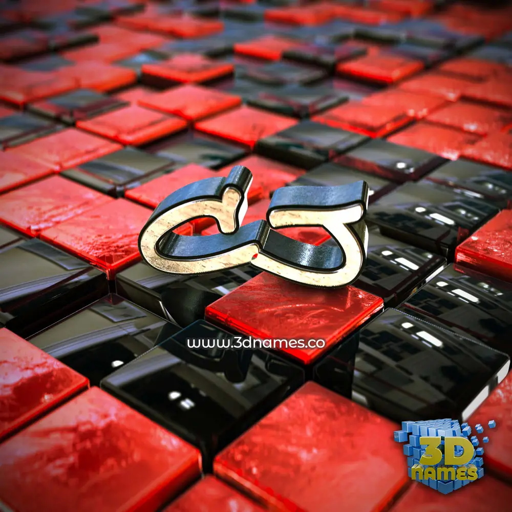 cj in Red Checkered style - 3D name wallpaper