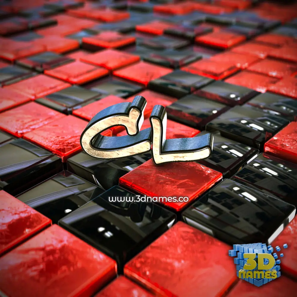 cl in Red Checkered style - 3D name wallpaper