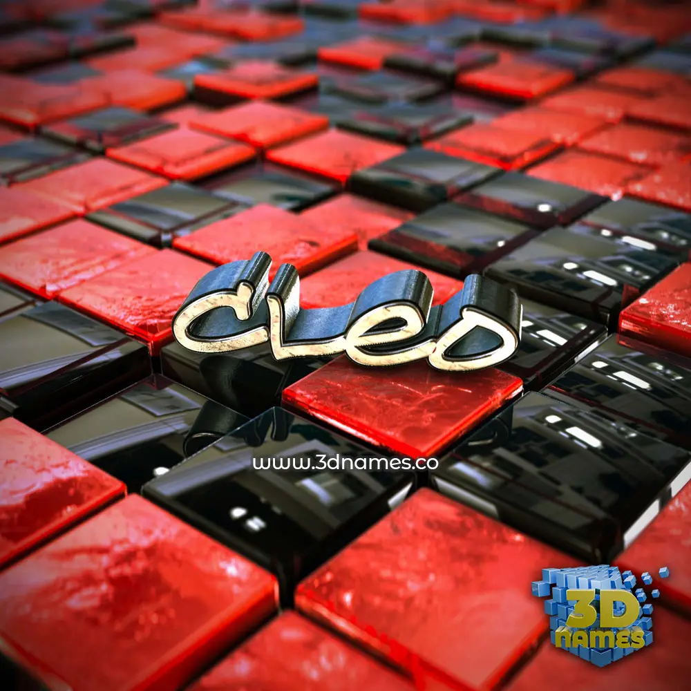cleo in Red Checkered style - 3D name wallpaper