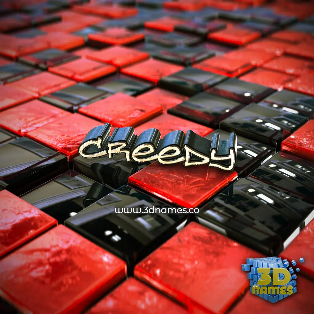 creedy in Red Checkered style - 3D name wallpaper