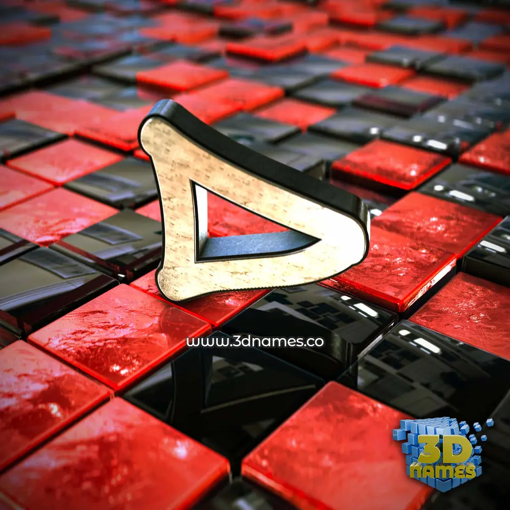 d in Red Checkered style - 3D name wallpaper