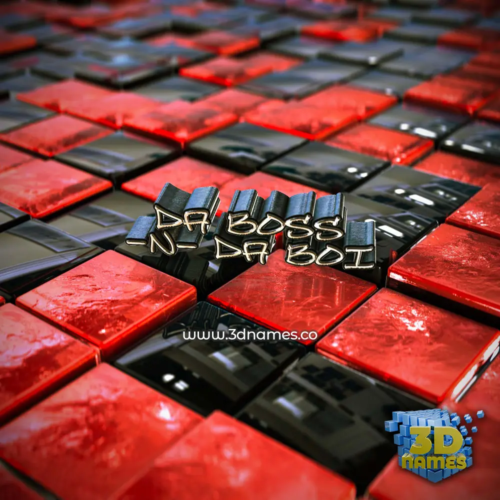 da boss -n- da boi in Red Checkered style - 3D name wallpaper