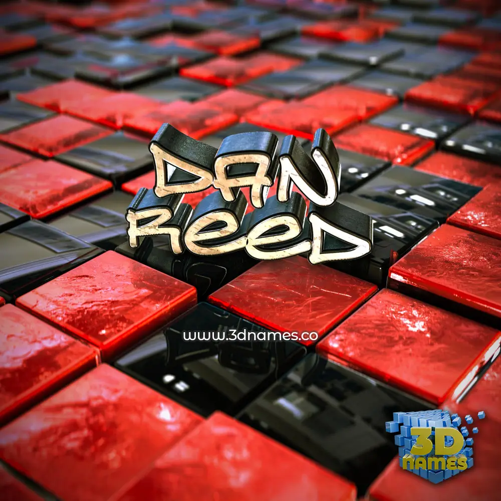 dan reed in Red Checkered style - 3D name wallpaper