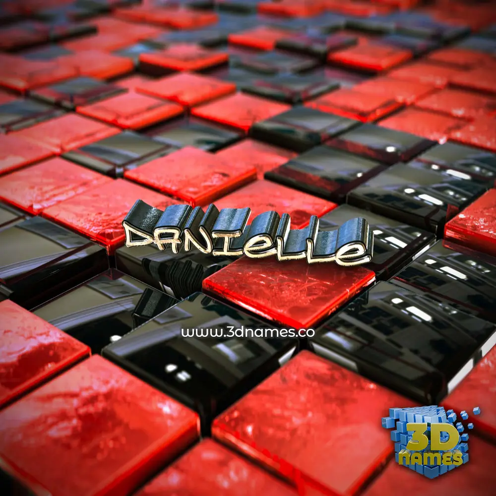 danielle in Red Checkered style - 3D name wallpaper