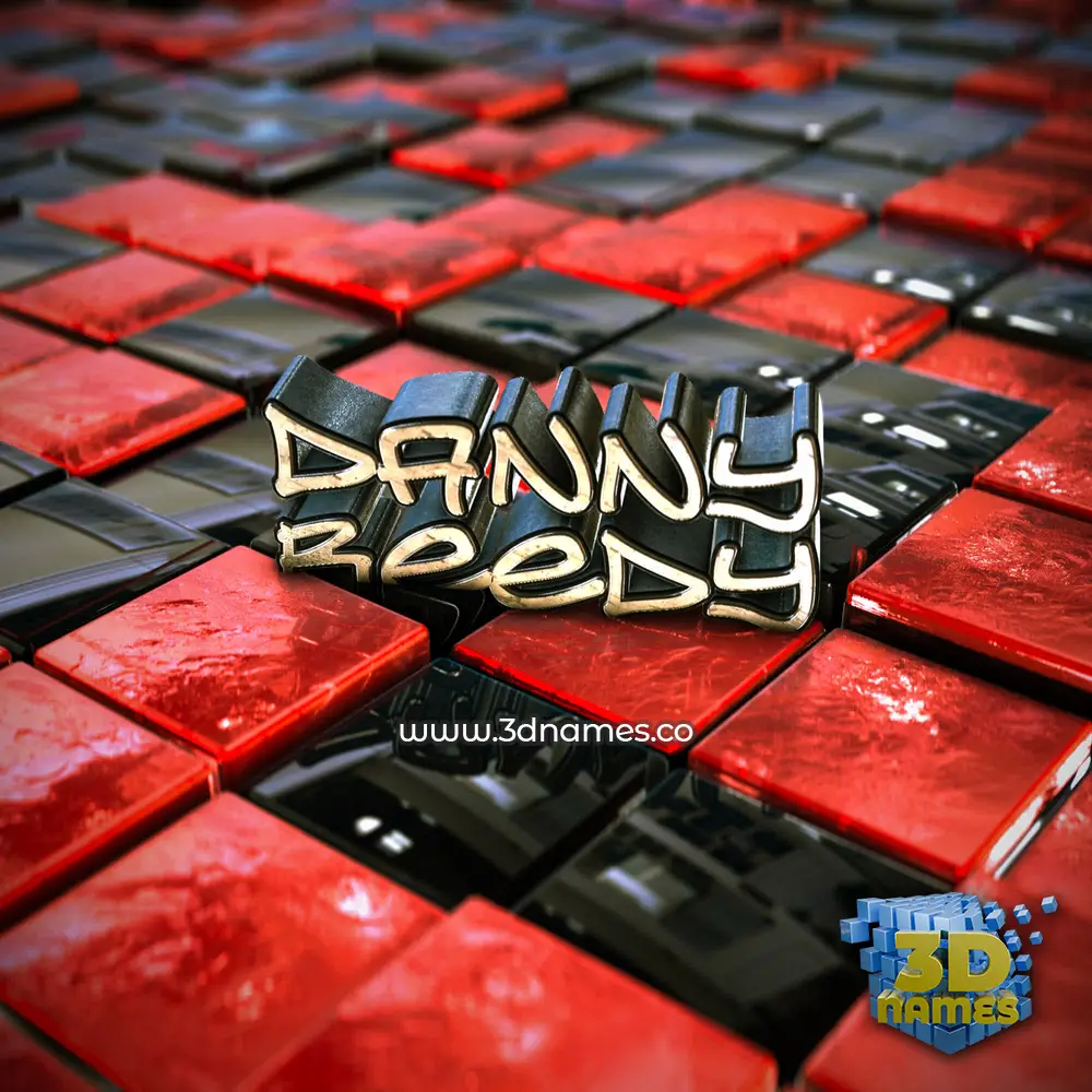 danny reedy in Red Checkered style - 3D name wallpaper