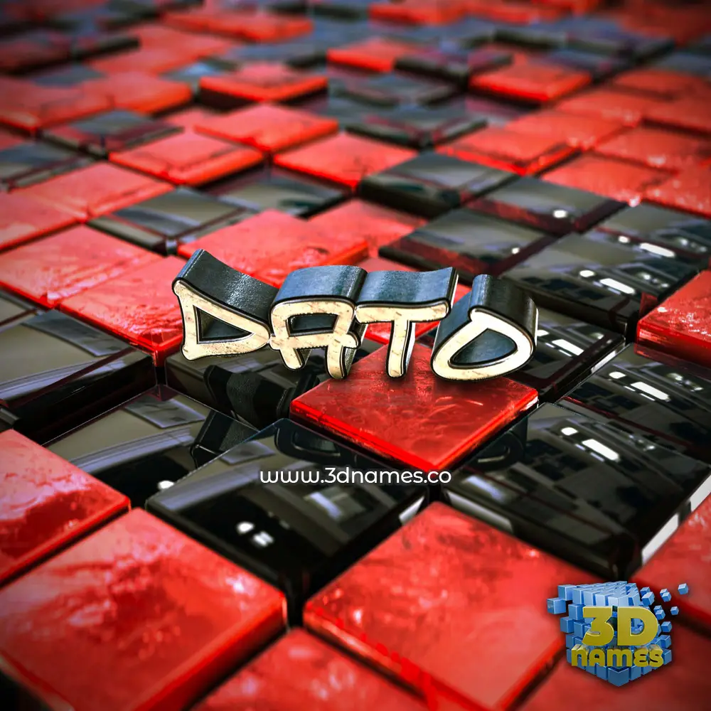 dato in Red Checkered style - 3D name wallpaper