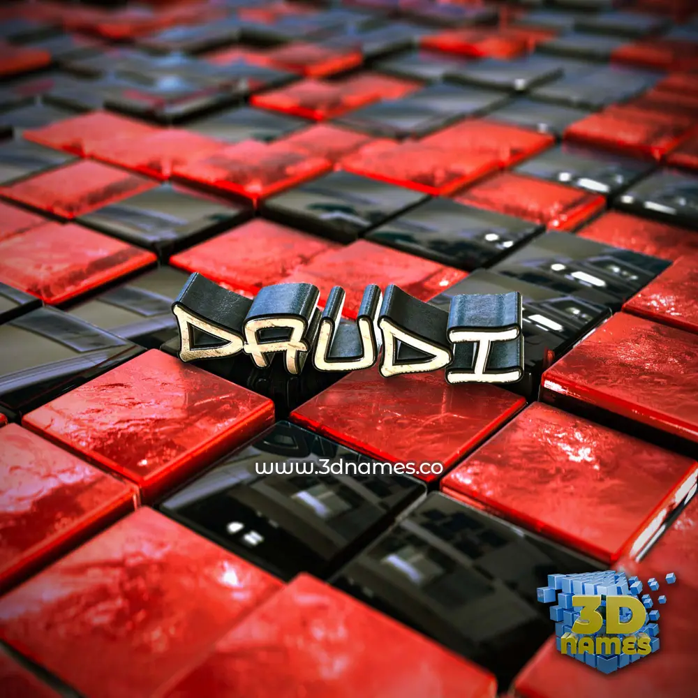 daudi in Red Checkered style - 3D name wallpaper