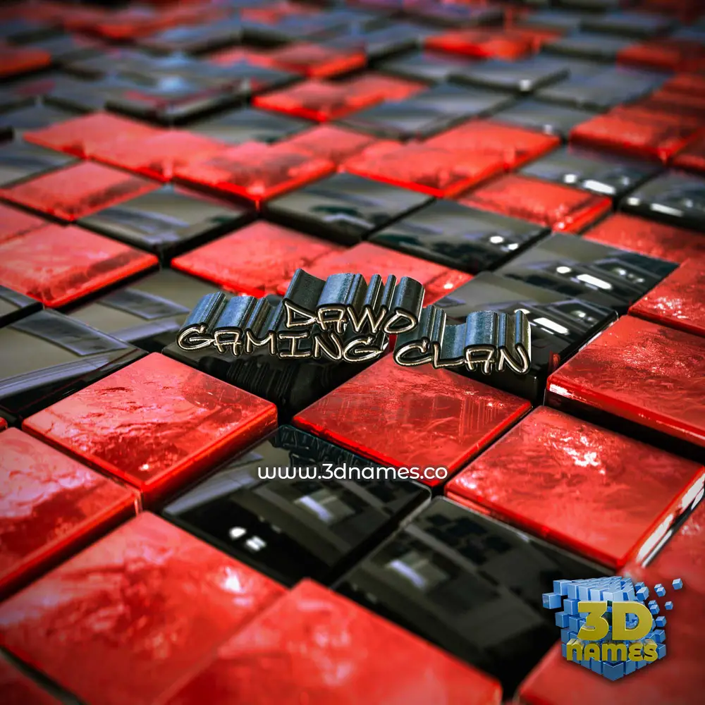 dawo gaming clan in Red Checkered style - 3D name wallpaper