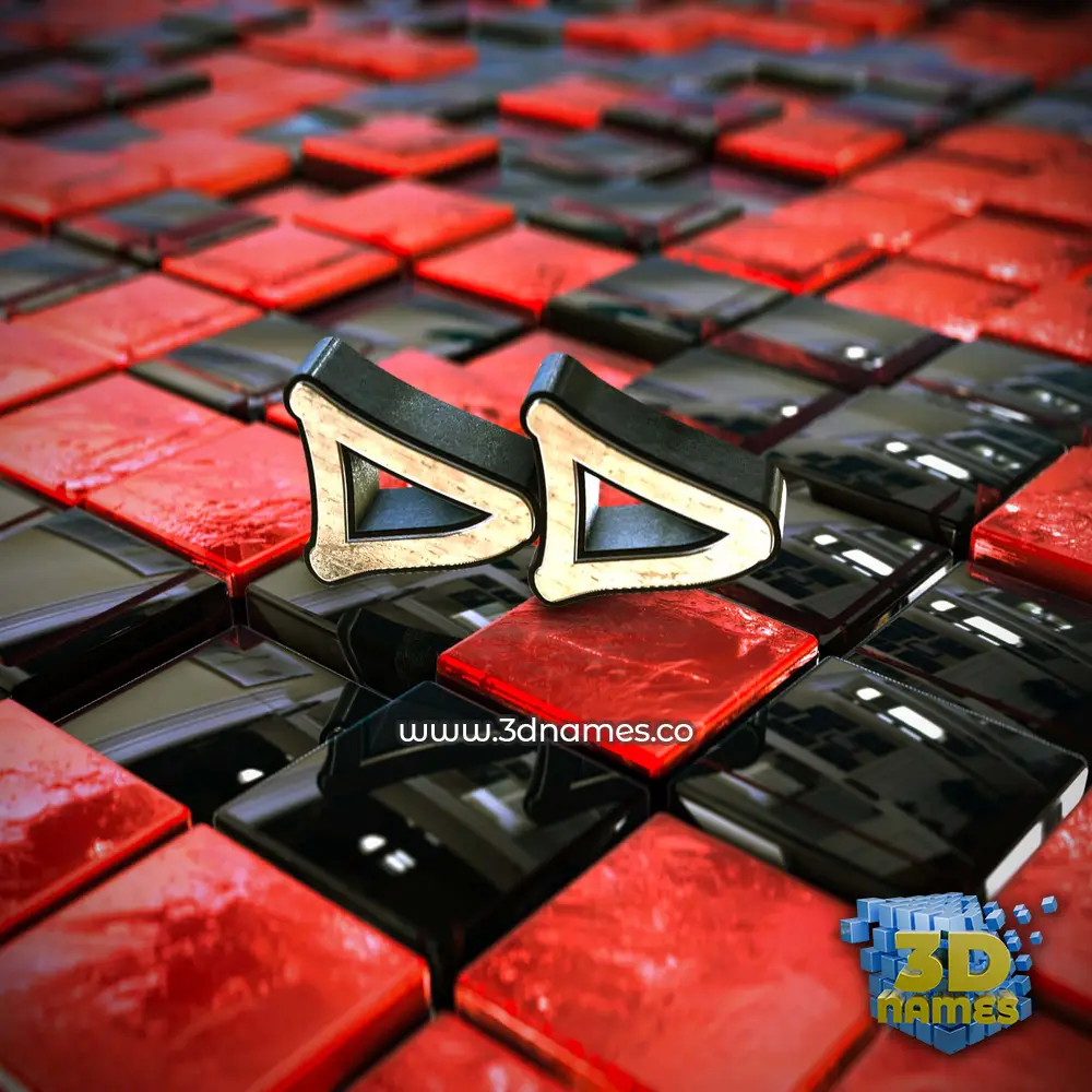 dd in Red Checkered style - 3D name wallpaper